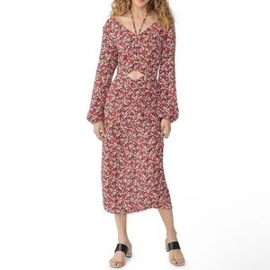 NWT SANCTUARY Floral Long Sleeve Cut-Out Midi Dress Size 20w